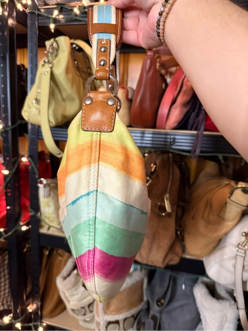 Coach hampton hobo watercolor shoulder bag